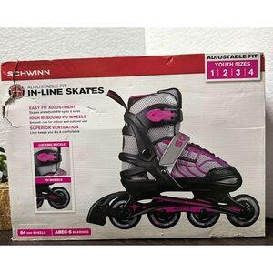 Schwinn‎ Girl's Adjustable Fit In-Line Skates Youth Sizes 1 2 3 4 ABEC-5 "New"